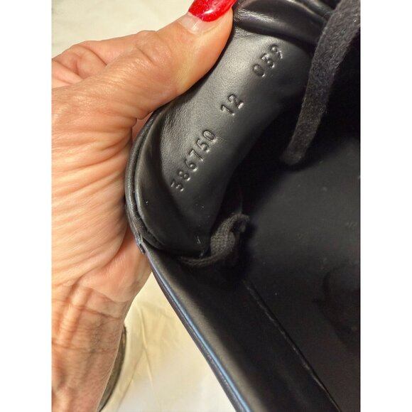 Gucci Ace Black Leather Python Embossed Leather Lace Up Sneakers Men size12 - Picture 16 of 16